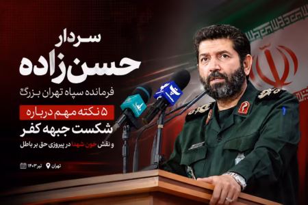 سردار حسن‌زاده فرمانده سپاه تهران بزرگ در حال سخنرانی